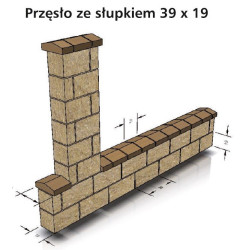 PUSTAK ŁUPANY 4 STRONNIE (2-ELEMENTOWY)  PO19/4 PIASKOWY