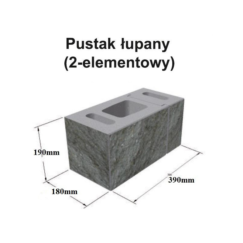 PUSTAK ŁUPANY 4 STRONNIE (2-ELEMENTOWY)  PO19/4 PIASKOWY TEKNO AMER BLOK