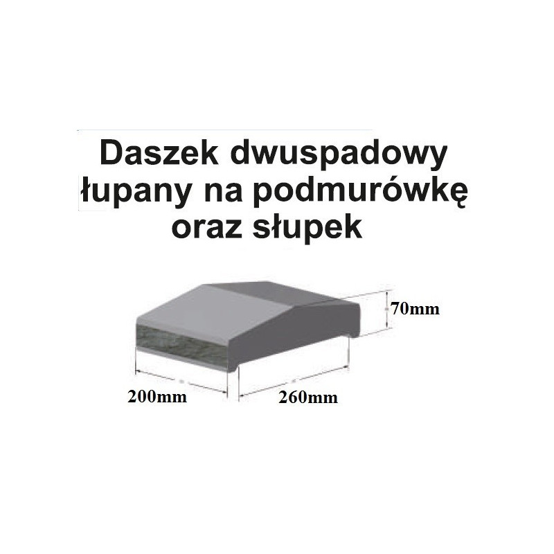 DASZEK DWUSPADOWY NA PODMURÓWKĘ I SŁUPEK DB200 GRAFIT TEKNO AMER BLOK